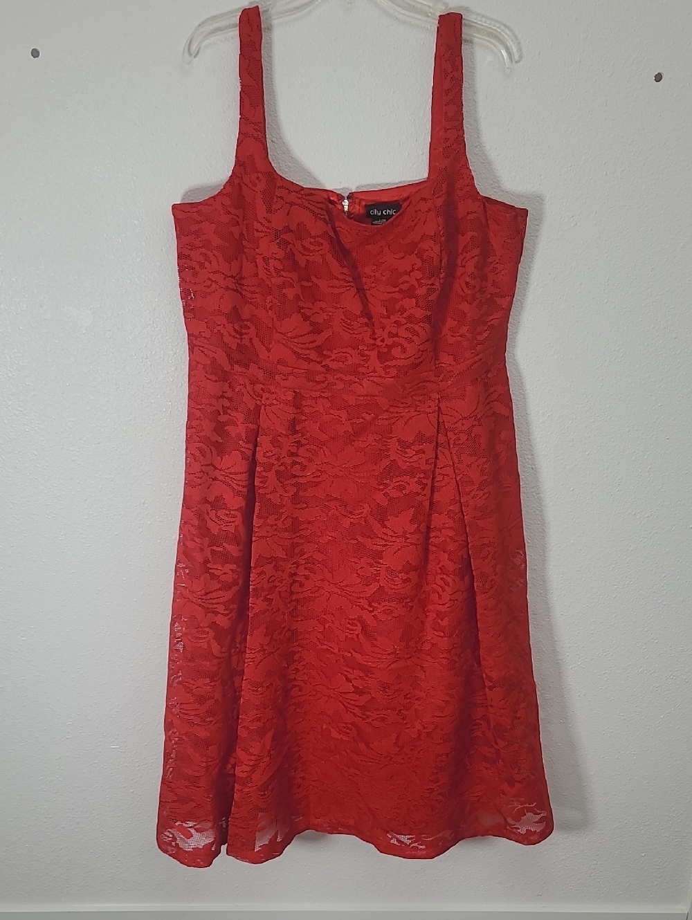 Red Lace Sleeveless Fit-and-Flare Dress by City Chic. Size 20. NWT